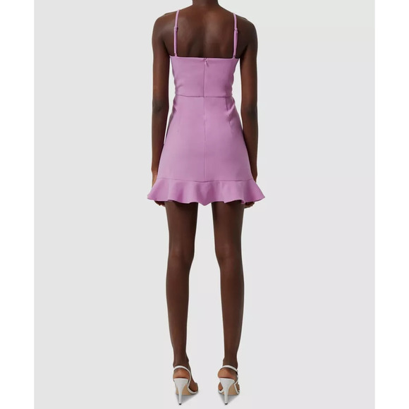 French Connection Lilac Ruffle Mini Dress - Size 12 - Party Dress - Picture 3 of 3